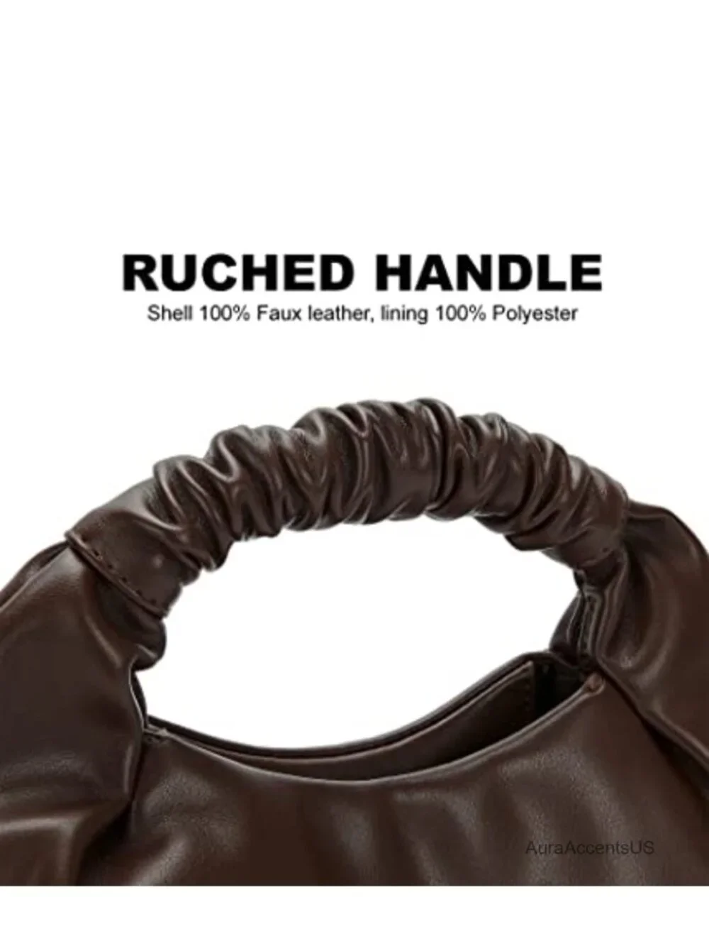 Faux Leather Ruched Hobo Bag for Women with Magnetic Closure